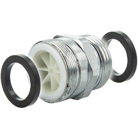 tecuro Aufnahme Adapter Übergangsstück M28 x 1 AG mit Strahlregler x 3/4 Zoll AG, MS hochglanzverchromt