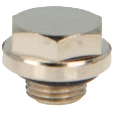 tecuro Blindstopfen, Verschlussstopfen 1/8 Zoll - selbstdichtend mit O-Ring - Messing vernickelt