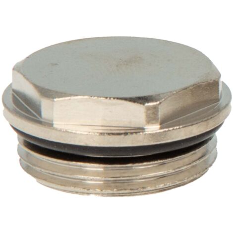 tecuro Blindstopfen, Verschlussstopfen 3/4 Zoll - selbstdichtend mit O-Ring - Messing vernickelt