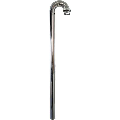 tecuro Bodenrohr, Länge 680 mm x 180° Bogen, mit Bördelrand inkl. Flachdichtung und Mutter