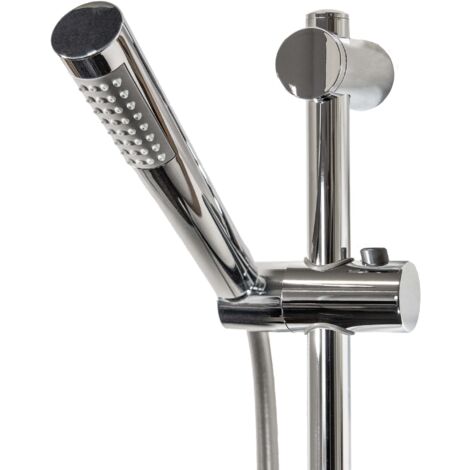 tecuro Brauseset ew-030 - mit Stabhandbrause 1 strahlig, Brauseschlauch 160 cm, Wandstange 115 cm