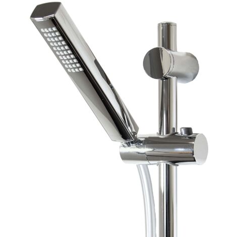 tecuro Brauseset ew-036 - mit Stabhandbrause 1 strahlig, Brauseschlauch 160 cm, Wandstange 115 cm