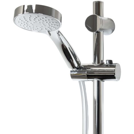 tecuro Brauseset ew-090 - mit 3 Funktionen Handbrause, Brauseschlauch 160 cm, Wandstange 70 cm
