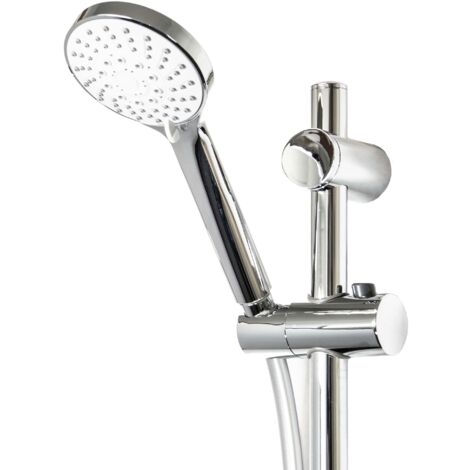 tecuro Brauseset ew-100 - mit 5 Funktionen Handbrause, Brauseschlauch 160 cm, Wandstange 115 cm
