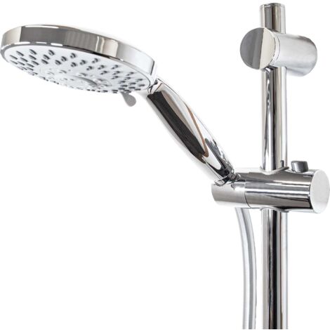 tecuro Brauseset ew-120 - mit 5 Funktionen Handbrause, Brauseschlauch 160 cm, Wandstange 115 cm
