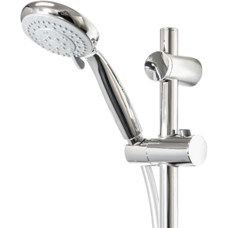 tecuro Brauseset ew-easy-100 - mit 5 Funktionen Handbrause, Brauseschlauch 160 cm, Wandstange 70 cm
