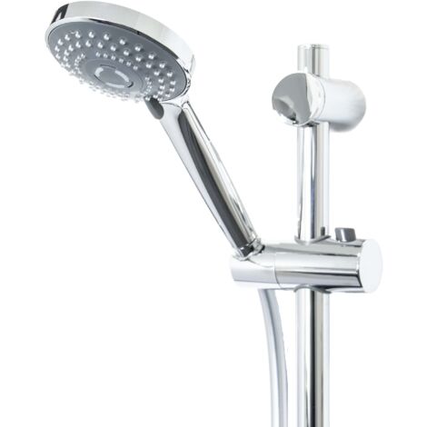 tecuro Brauseset Komfort-100 - mit 3 Funktionen Handbrause, Brauseschlauch 160 cm, Wandstange 70 cm