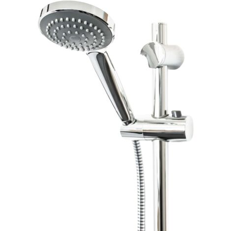 tecuro Brauseset Komfort-100 - mit Handbrause 1-strahlig, Brauseschlauch 150 cm, Wandstange 70 cm