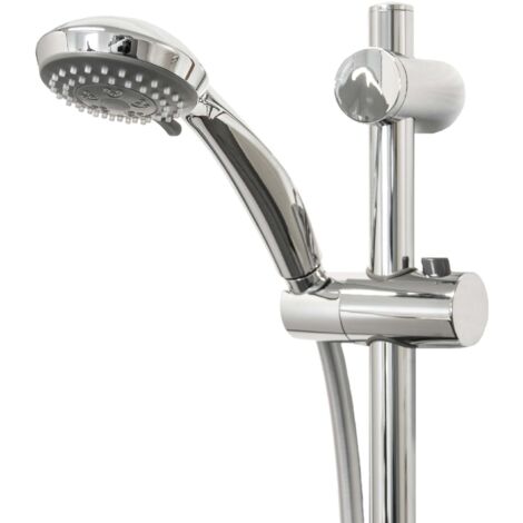 tecuro Brauseset Komfort-70 - mit 3 Funktionen Handbrause, Brauseschlauch 160 cm, Wandstange 115 cm