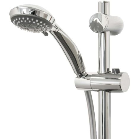 tecuro Brauseset Komfort-70 - mit 3 Funktionen Handbrause, Brauseschlauch 160 cm, Wandstange 70 cm