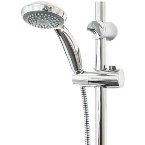 tecuro Brauseset Komfort-70 - mit Handbrause 1-strahlig, Brauseschlauch 150 cm, Wandstange 115 cm