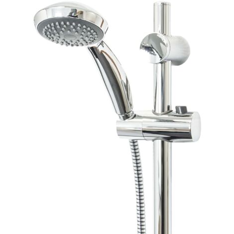tecuro Brauseset Komfort-70 - mit Handbrause 1-strahlig, Brauseschlauch 150 cm, Wandstange 70 cm