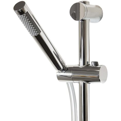 tecuro Brauseset M-028 - mit Stabhandbrause 1 strahlig, Brauseschlauch 160 cm, Wandstange 70 cm