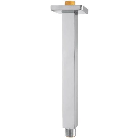 tecuro DESIGN eckiger Deckenarm 150 mm für Regenbrausen, Messing verchromt