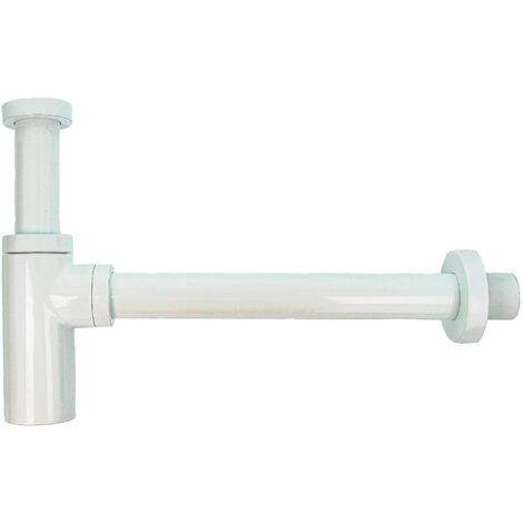 tecuro DESIGN Flaschen-Geruchsverschluss Messing weiß (RAL 9010)