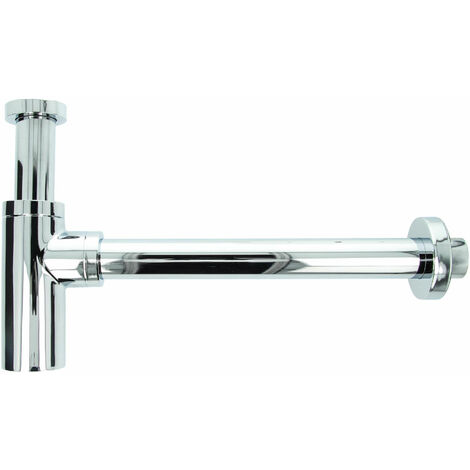 tecuro DESIGN Flaschensiphon Rohrgeruchsverschluss Siphon, Messing verchromt