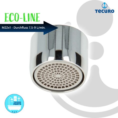 tecuro ECO SPAR Mischdüse - Strahlregler M22x1 IG, Durchflussklasse Z: 7,5 - 9,0 l/min, verchromt