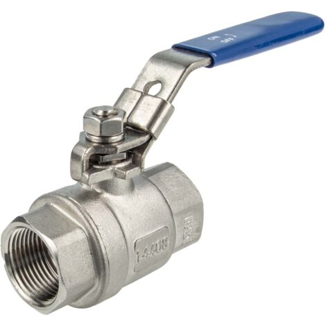 tecuro Edelstahl V4A Kugelhahn, beidseitig IG 2 Zoll (DN 50) PN 63, absperrbar