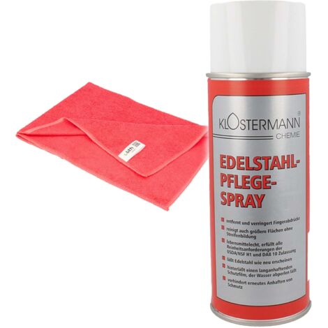 tecuro Edelstahlpflege-Spray 400 ml - 3501 inkl. Mikrofasertuch