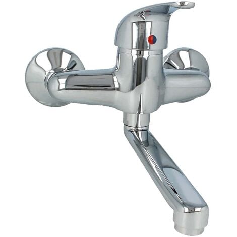 tecuro Einhebel Spültischarmatur Wandarmatur mit Auslauf 200 mm Küche/Keller