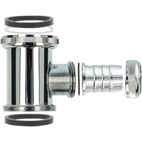 tecuro Geräte-Abfluss-Zwischenstück für Siphon 1 1/2 Zoll - DN 40, Messing verchromt