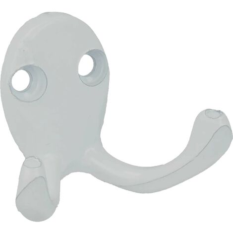tecuro Handtuchhaken 2-fach, Messing weiß (RAL 9010)