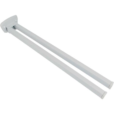 tecuro Handtuchhalter 2-teilig - Messing weiß (RAL 9010) - 380 mm - schwenkbar