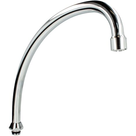 tecuro HU-Auslauf für Niederdruck Stand- und Wandarmaturen Edelstahl verchromt - Länge 130 mm