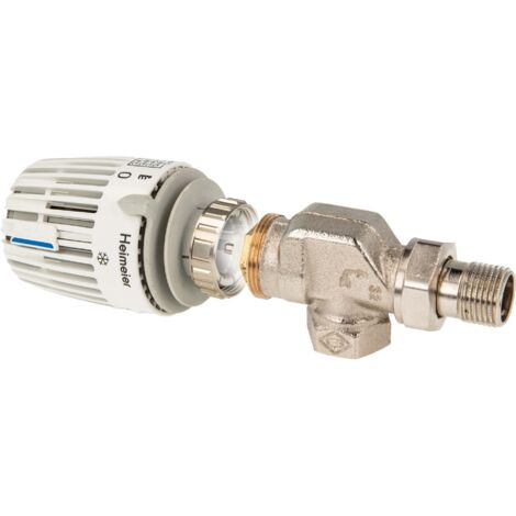 tecuro Kombi-Set Thermostatkopf K mit Nullstellung und Ventilunterteil V-exact II, DN 10 - Axial