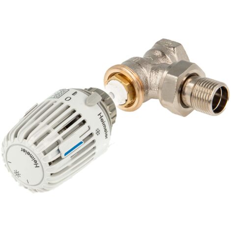 tecuro Kombi-Set Thermostatkopf K mit Nullstellung und Ventilunterteil V-exact II, DN 10 - Eckform