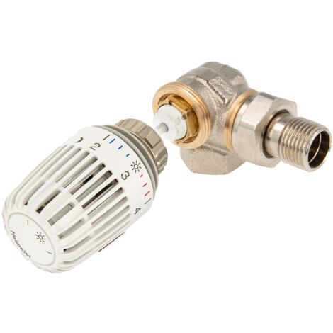tecuro Kombi-Set Thermostatkopf K und Ventilunterteil V-exact II, DN 15 - Winkeleck links