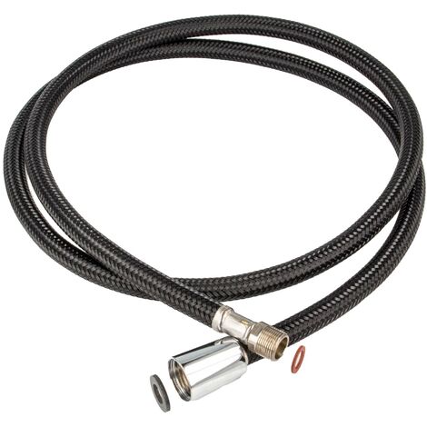 tecuro Küchen Ersatz Brauseschlauch M15/1 x 1/2 Zoll Konusmutter x 150 cm - Nylon schwarz