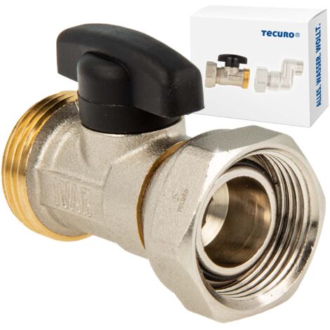 tecuro Kugelventil mit Eurokonus 3/4 Zoll ÜWM x AG, DN 20, Messing vernickelt