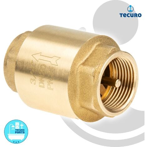 tecuro Messing Rückschlagventil 1/2 Zoll IG - DN 15 / PN 25, Baulänge 57 mm - schwere Bauform