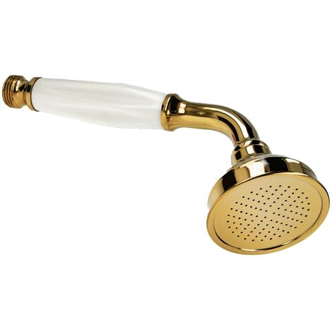 tecuro Nostalgie - Handbrause Ø 65 mm, 1-strahlig, vergoldete Metallausführung