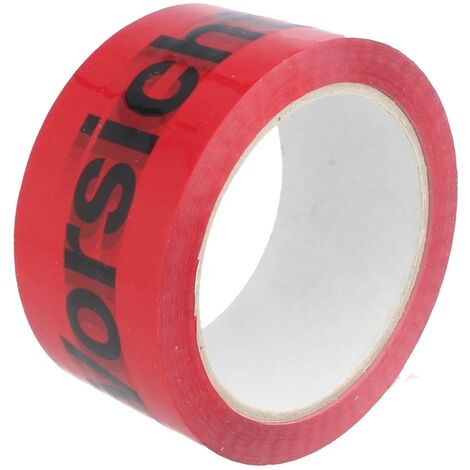 tecuro Paketklebeband Vorsicht Glas , 50 mm x 66 m, leise abrollbar