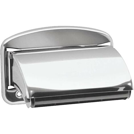 tecuro Papierrollenhalter Edelstahl poliert mit Deckel