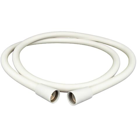 tecuro PREMIUM Brauseschlauch, Länge 150 cm x 1/2 Zoll - matt weiß, mit glatter Oberfläche