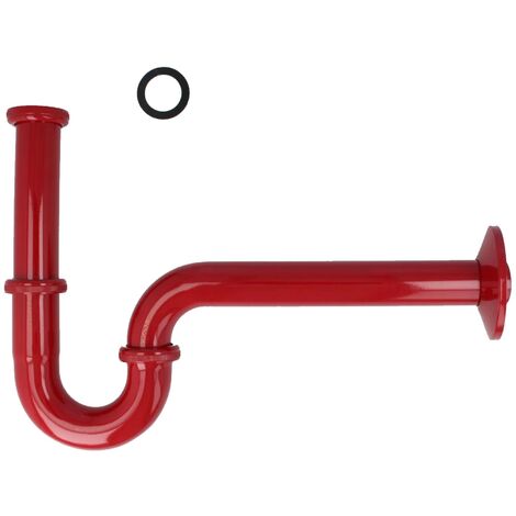 tecuro PROFI Röhrengeruchsverschluss Siphon extra lang rot RAL 3003