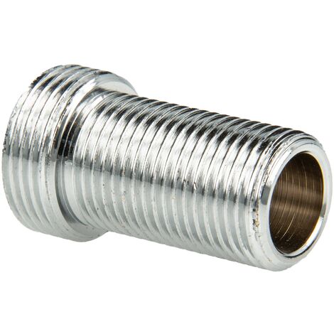 tecuro Reduziernippel für Wandarmaturen 3/4 AG x 1/2 AG x 45 mm, Messing vernickelt