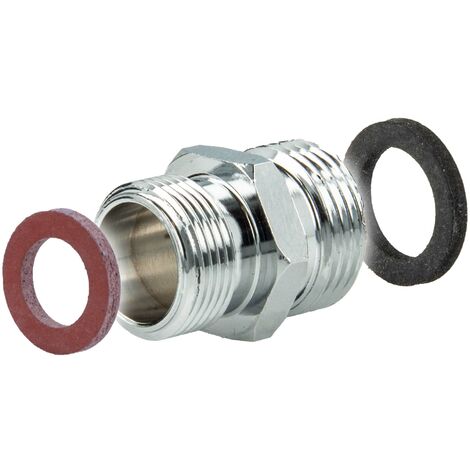 tecuro Reduzierstück M15/1 Außengewinde x 3/8 Zoll Außengewinde MS-verchromt