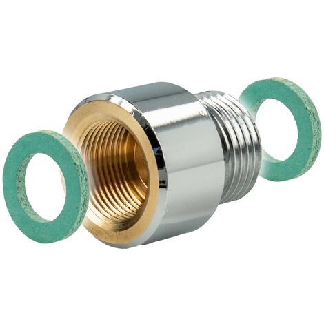 tecuro Reduzierstück M15/1 Innengewinde x 3/8 Zoll Außengewinde MS-verchromt