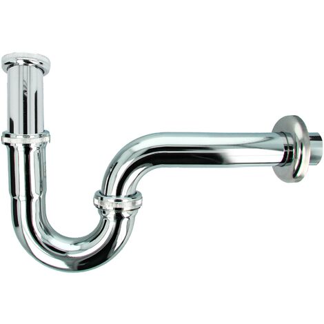 tecuro Röhrengeruchsverschluss Siphon 1 1/4Zoll Ø 32mm - Edelstahl verchromt