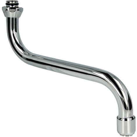 tecuro S-Auslauf für Niederdruck Wand-Armaturen 3/4 Zoll konisch dichtend, Länge 100 mm, Messing verchromt