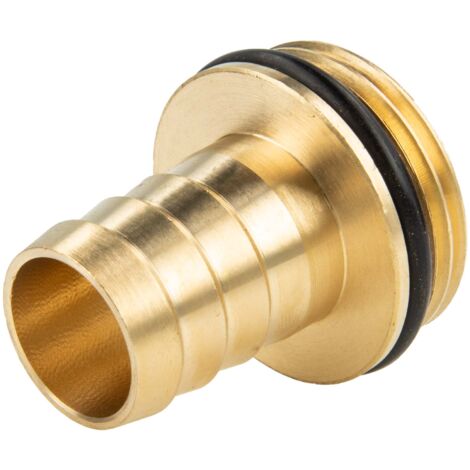 tecuro Schlauchtülle mit Außengewinde (O-Ring) - Ø 20 mm x G 3/4 Zoll, Messing-blank