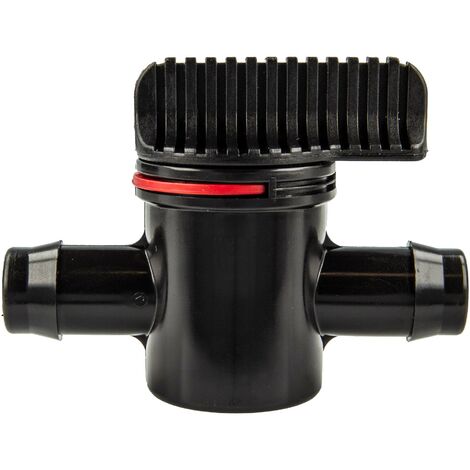 tecuro Schlauchverbinder Ø 14 mm mit Absperrhahn, 10 bar, KS-schwarz
