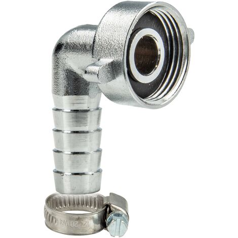 tecuro Schlauchverschraubung mit 3/4 Zoll ÜWM x 90° Tülle Ø 11 mm, inkl. Schelle W4 10-16 mm