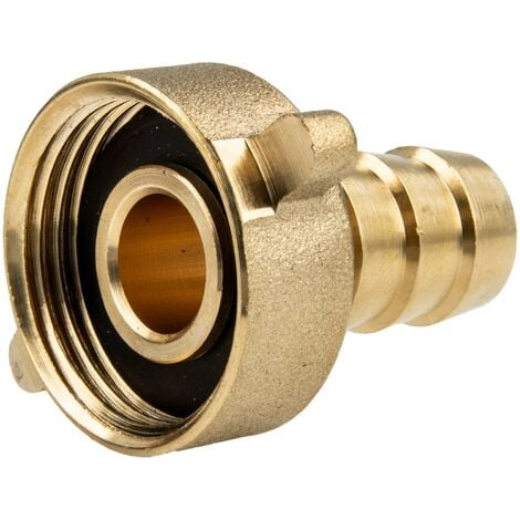 tecuro Schlauchverschraubung mit 3/4 Zoll ÜWM x Tülle Ø 20,9 mm, Messing blank