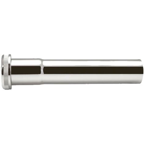 tecuro Spülrohrverlängerung Ø 28 mm für WC-Druckspüler 250 mm, mit Rändelmutter, Messing verchromt