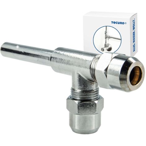 tecuro T-Stück 3/8 Zoll x Ø 10 mm Abzweigverteiler für Eckventile MS-verchromt